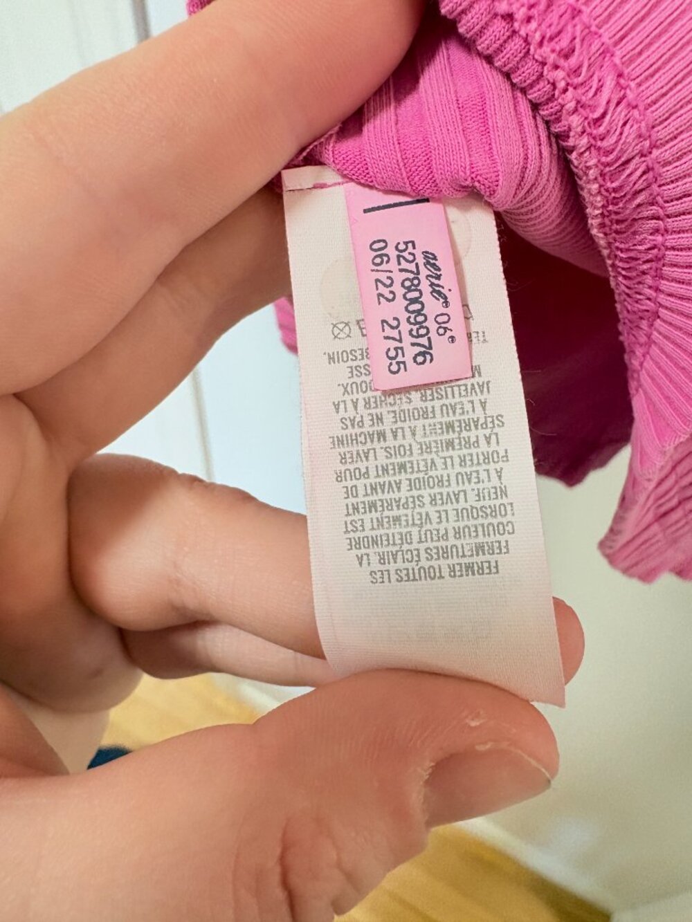 Aerie Road Trip Long Sleeve Rib Henley T-Shirt Bright Pink Fuschia Cozy Lounge - Picture 10 of 12
